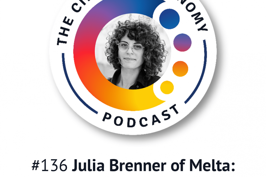 Circular Economy Podcast - artwork for episode 136 with Julia Brenner of Melta